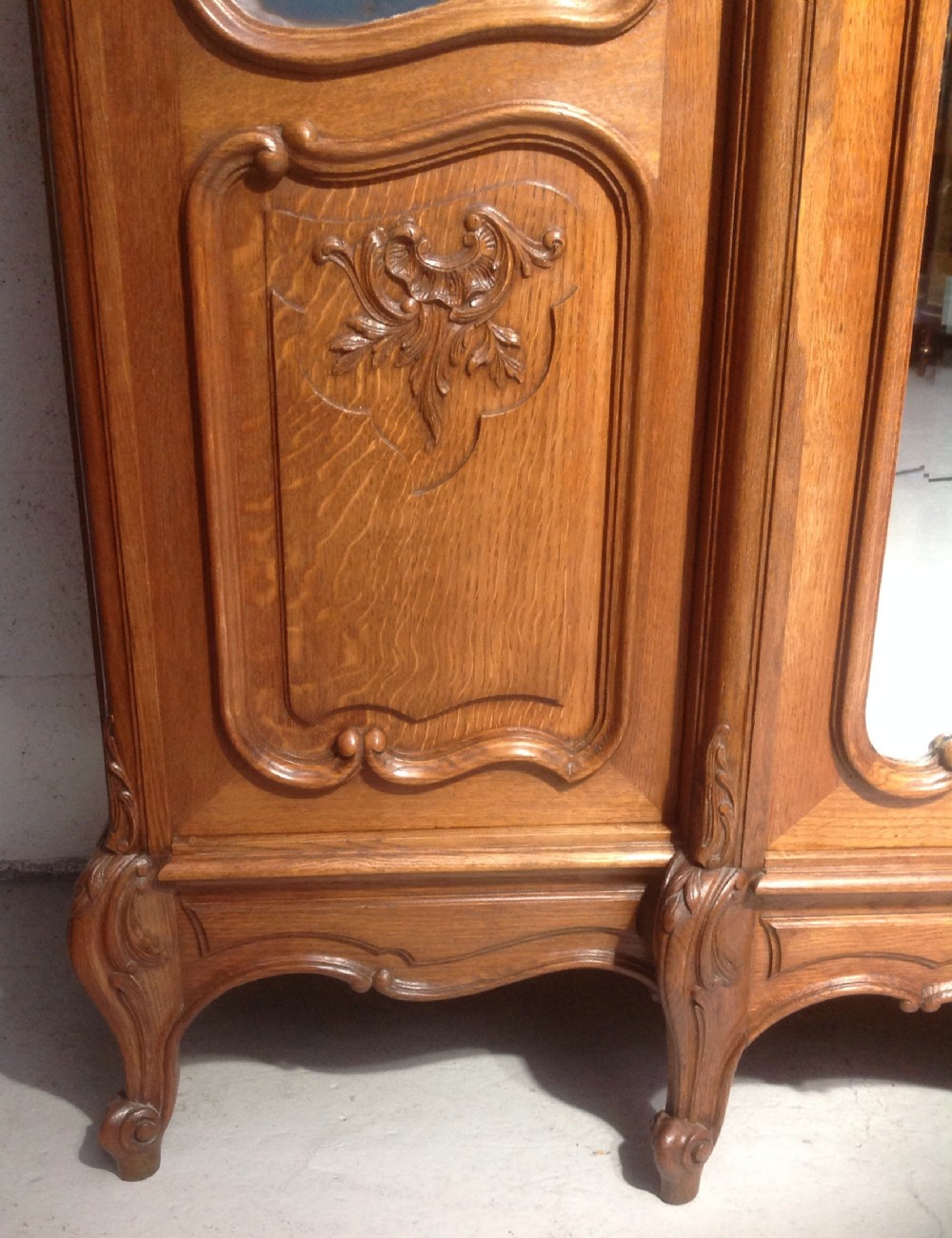 LARGE CARVED OAK FRENCH ARMOIRE View VII