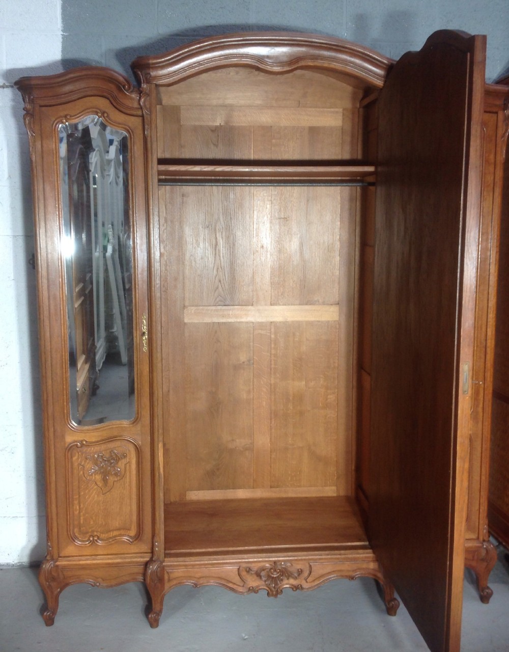 LARGE CARVED OAK FRENCH ARMOIRE View XII