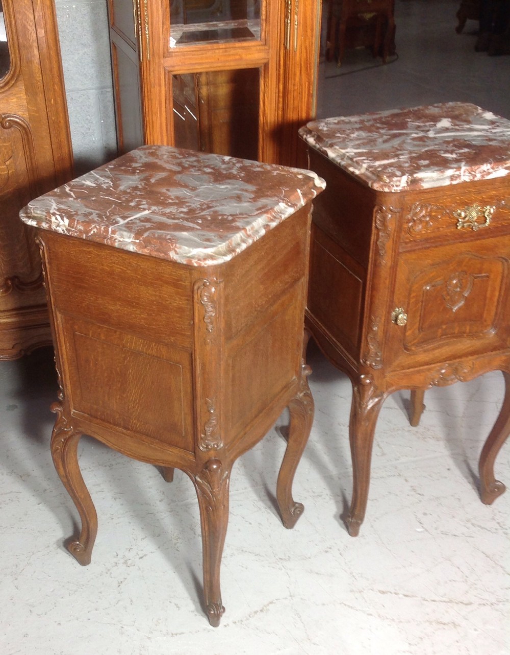 PAIR OF FRENCH OAK BEDSIDE CABINETS View VI