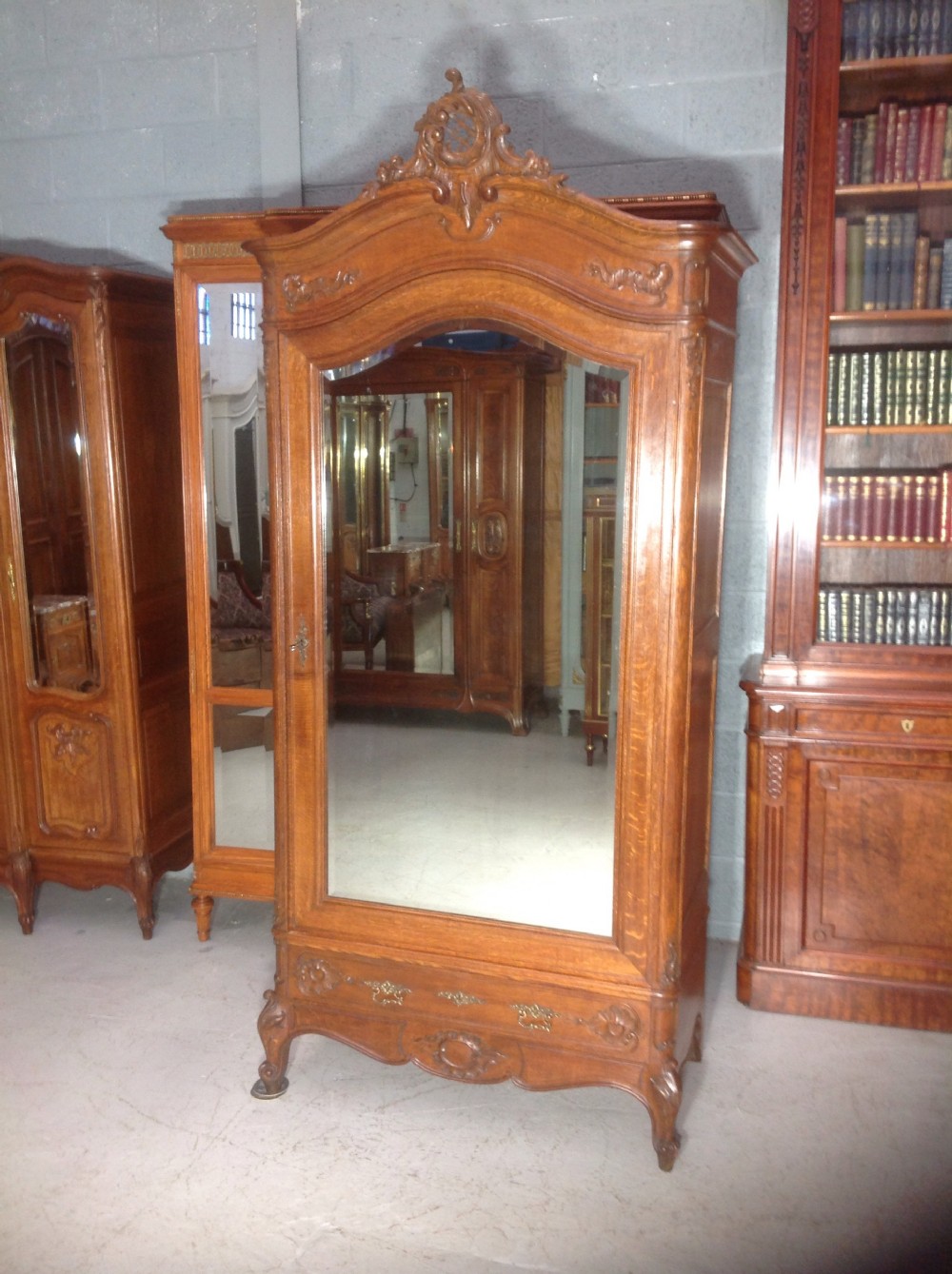 CARVED OAK FRENCH ARMOIRE