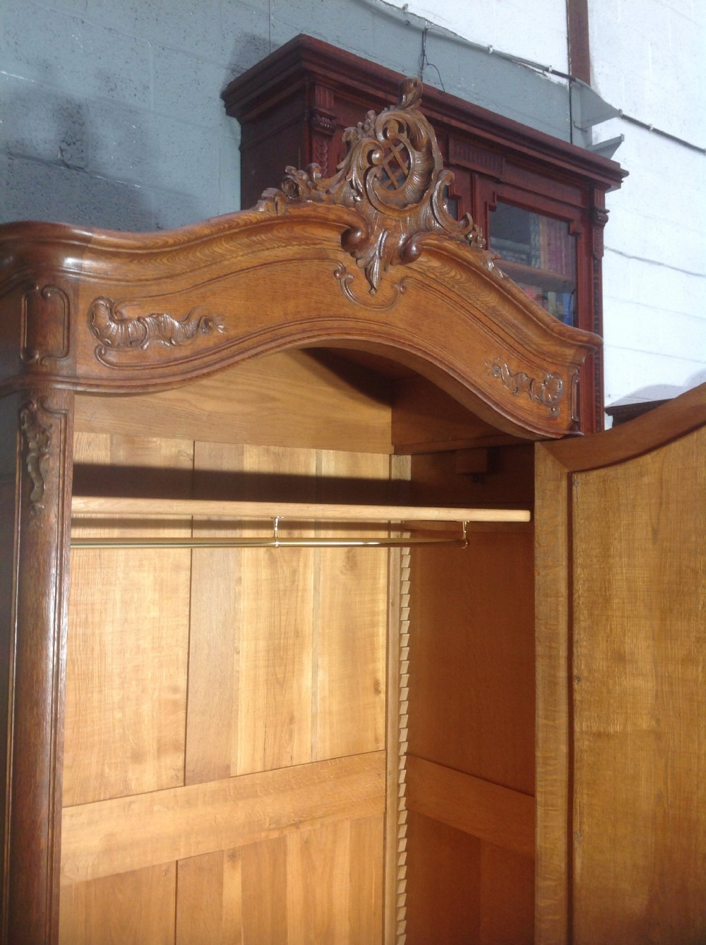 CARVED OAK FRENCH ARMOIRE View V