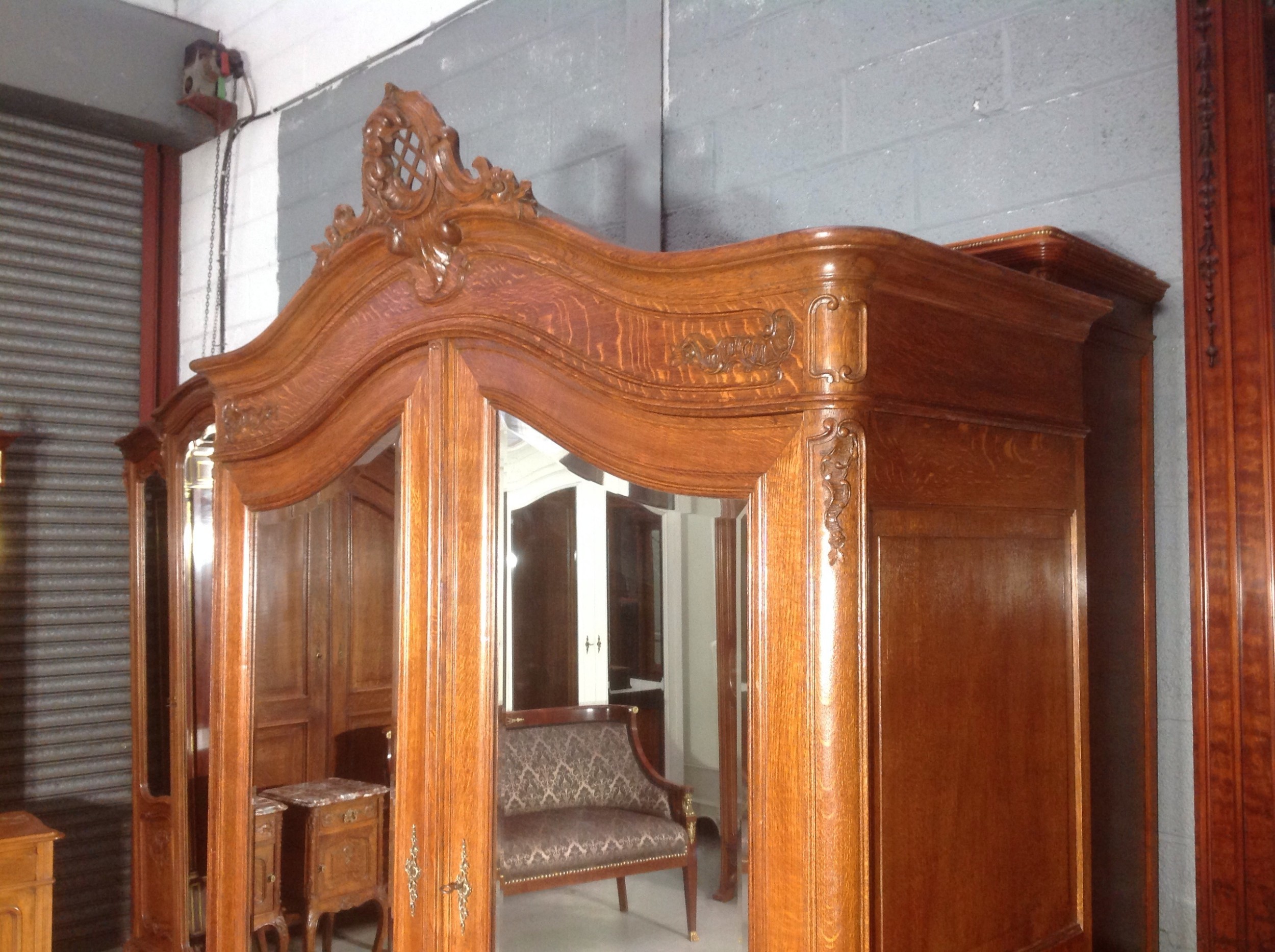 CARVED OAK FRENCH ARMOIRE View II