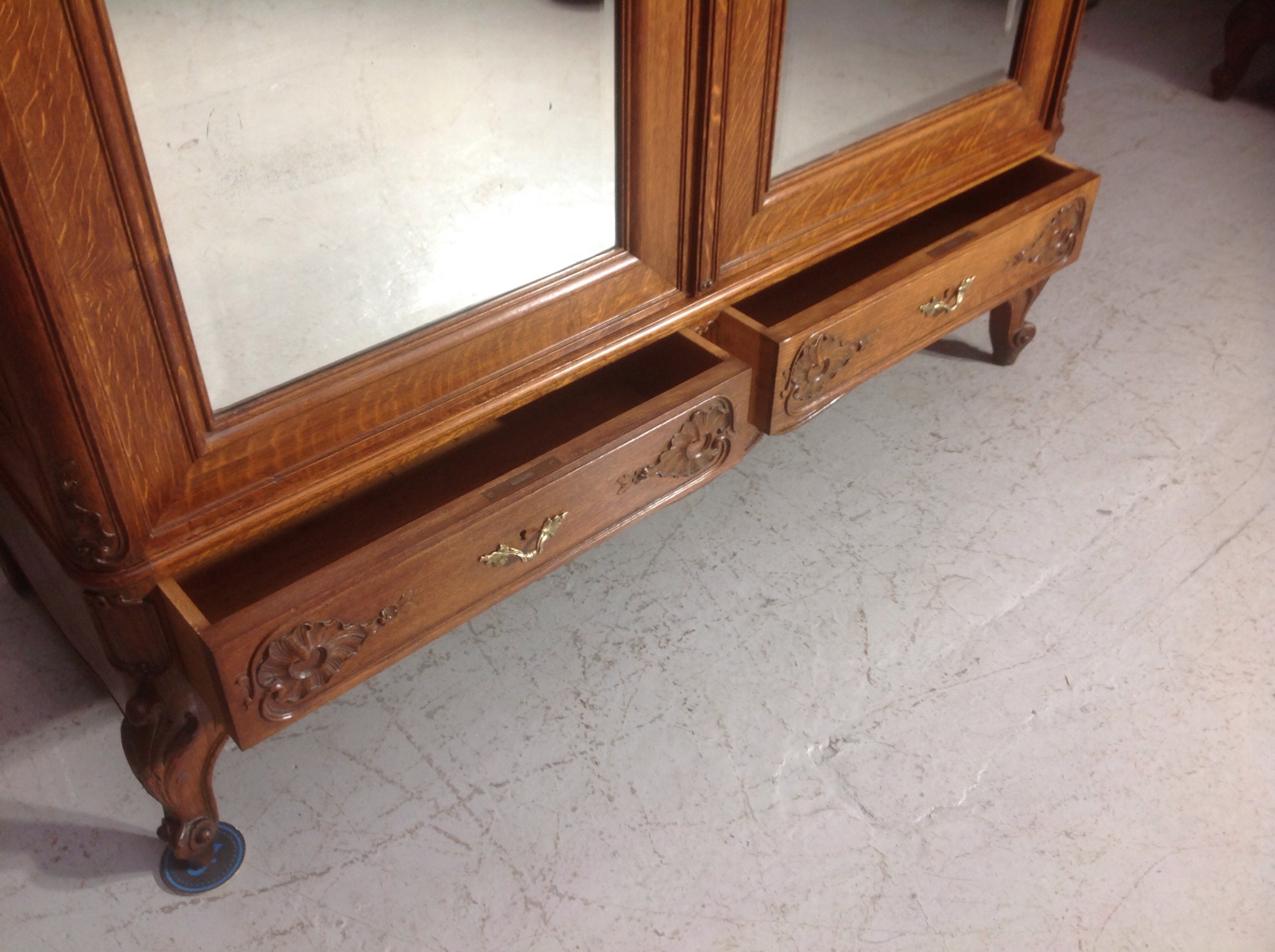 CARVED OAK FRENCH ARMOIRE View III