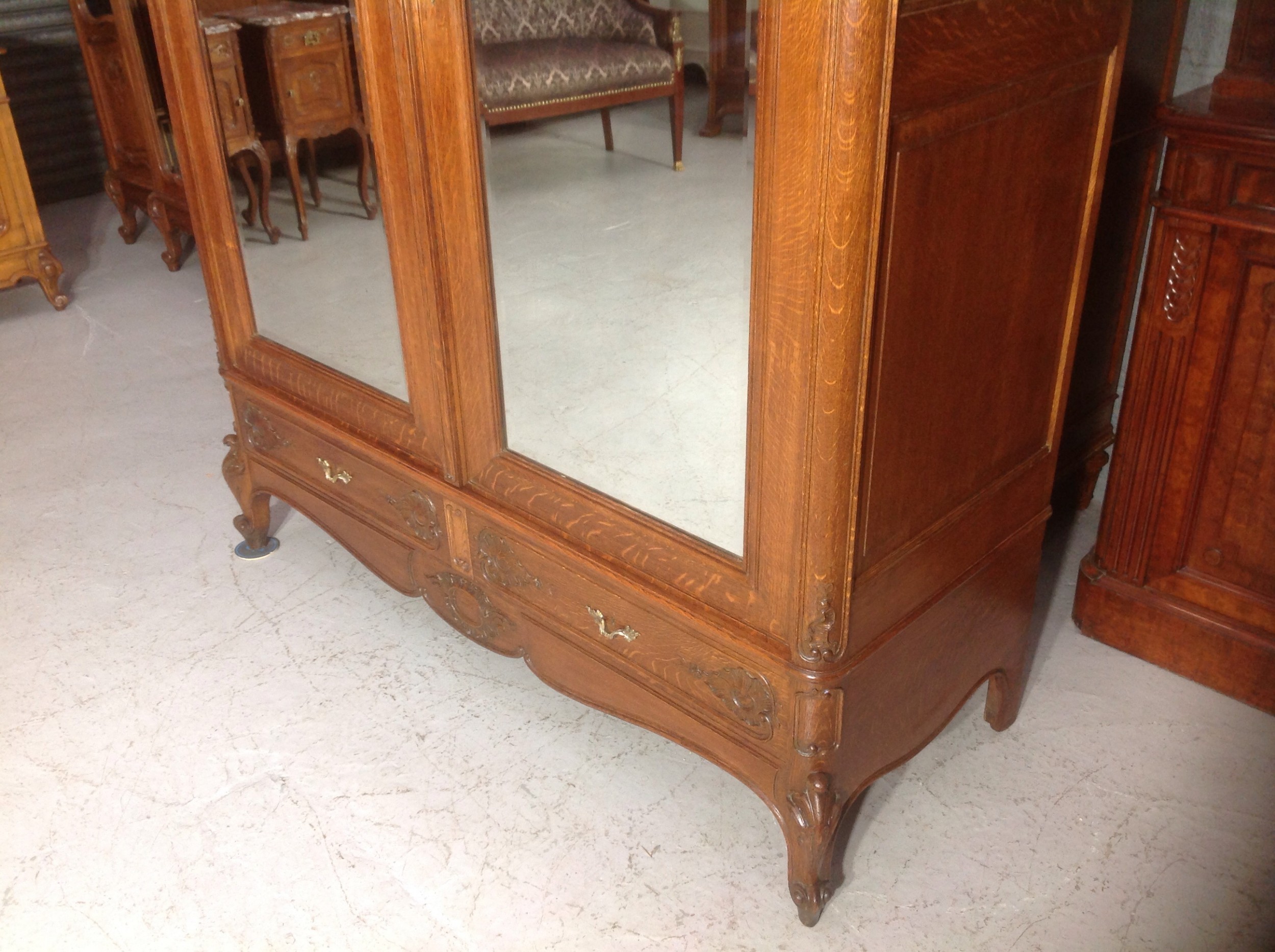 CARVED OAK FRENCH ARMOIRE View IV