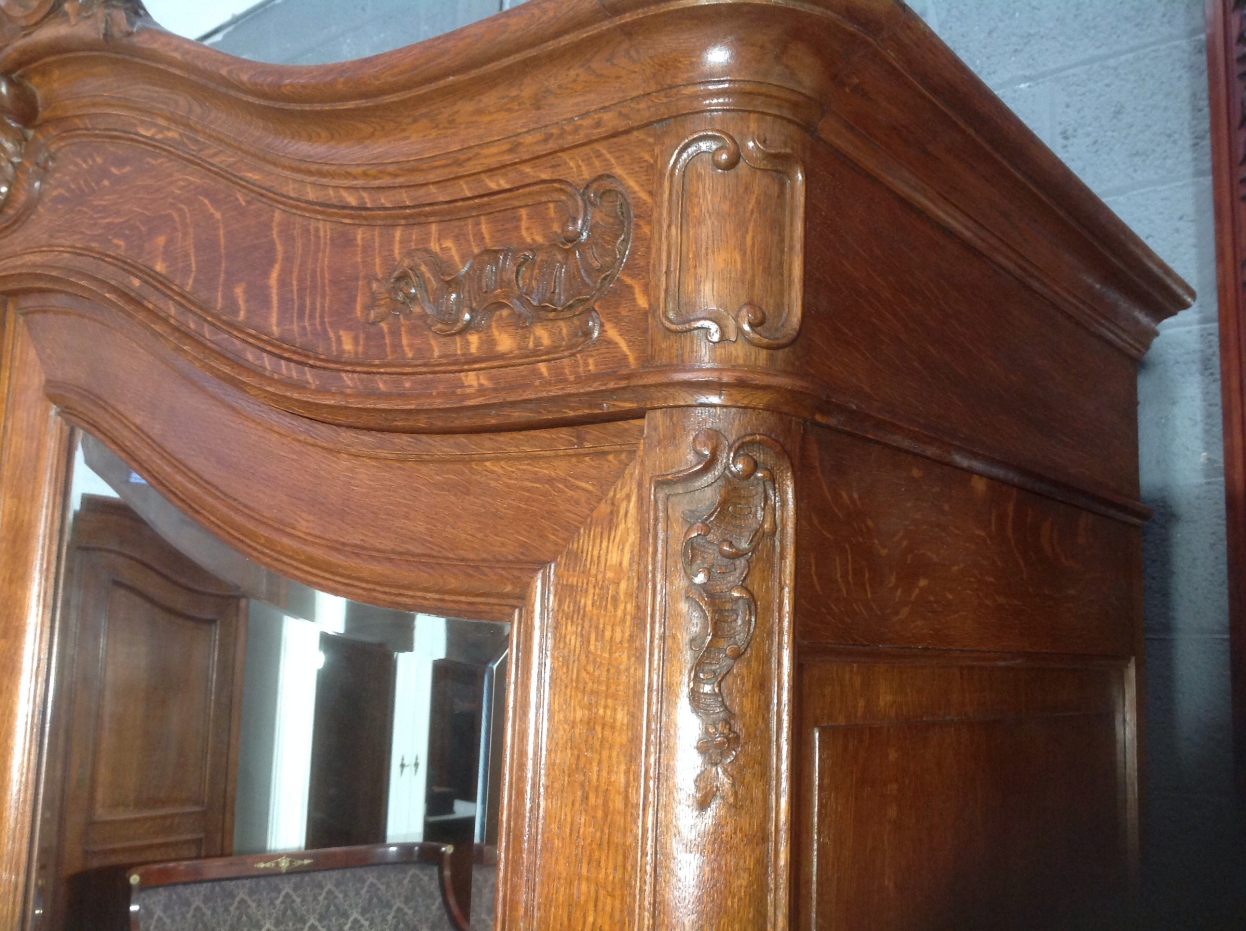 CARVED OAK FRENCH ARMOIRE View VI