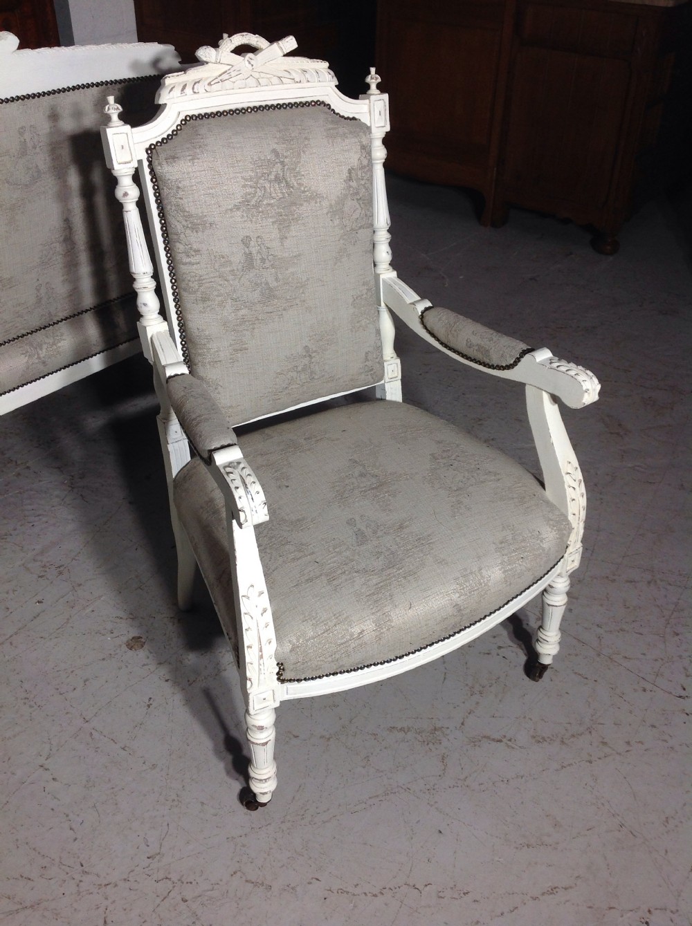 PAINTED FRENCH SOFA AND MATCHING CHAIRS View VI