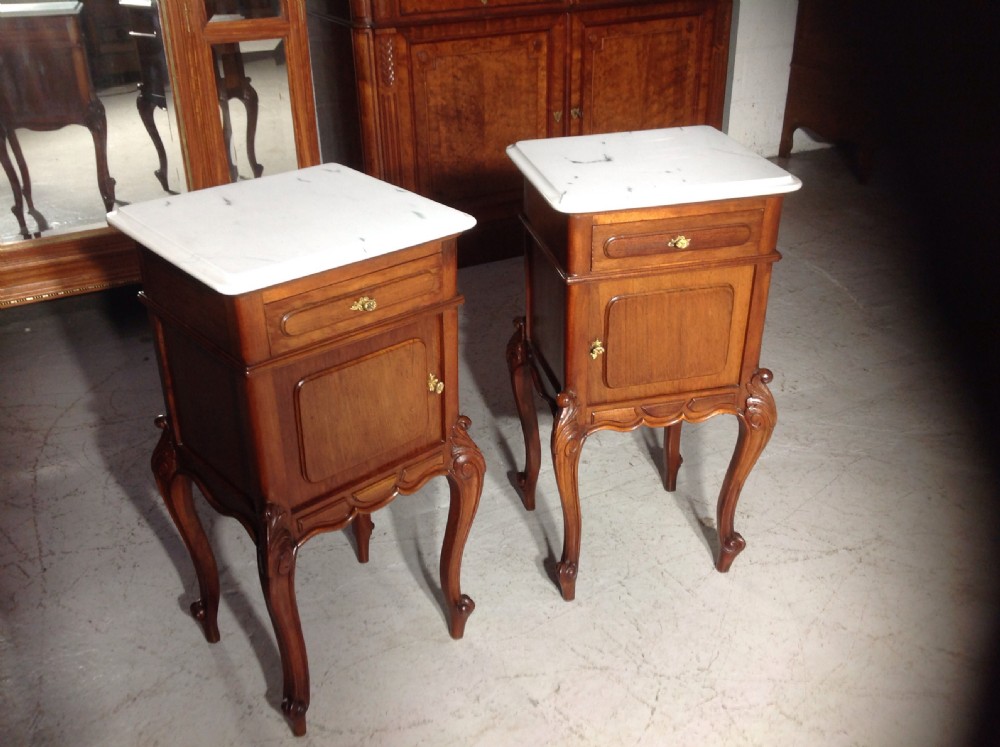 PAIR OF FRENCH MAHOGANY BEDSIDE CABINETS View III