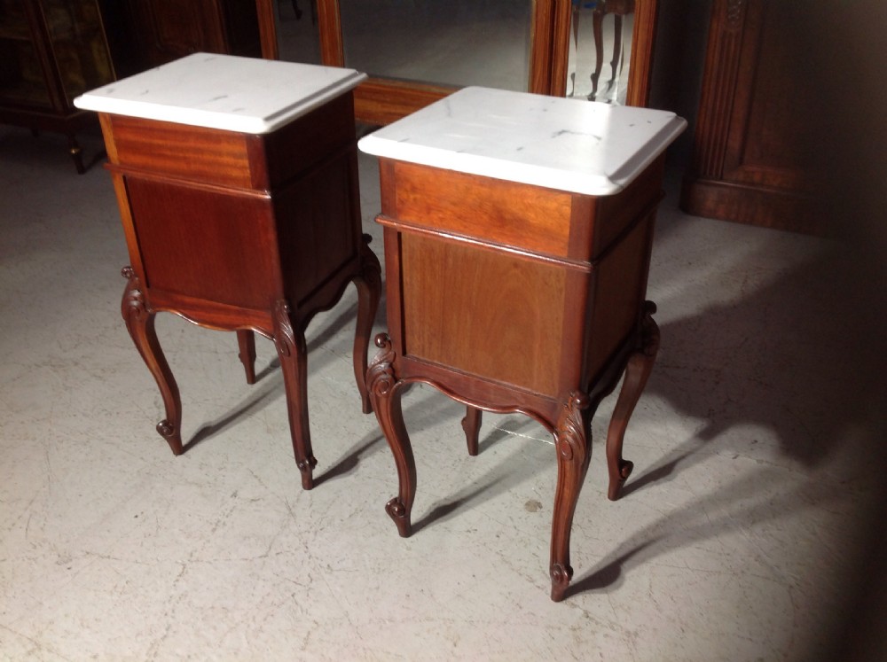 PAIR OF FRENCH MAHOGANY BEDSIDE CABINETS View IV
