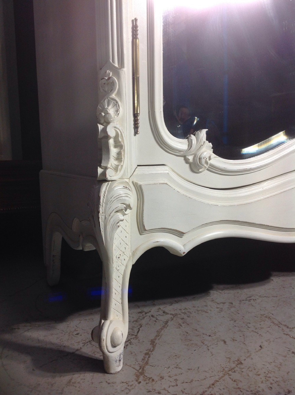 PAINTED FRENCH CARVED ARMOIRE View III