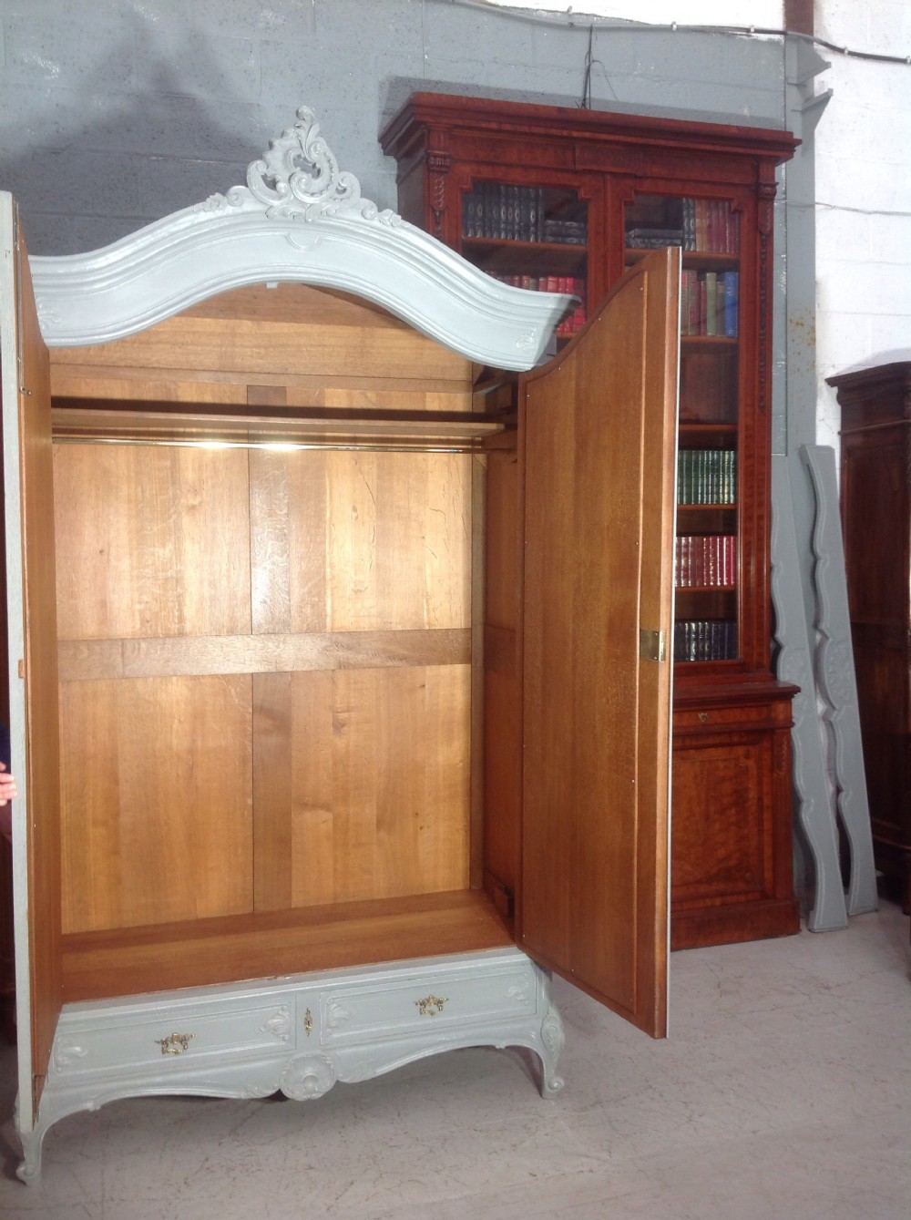 PAINTED FRENCH CARVED ARMOIRE View VI