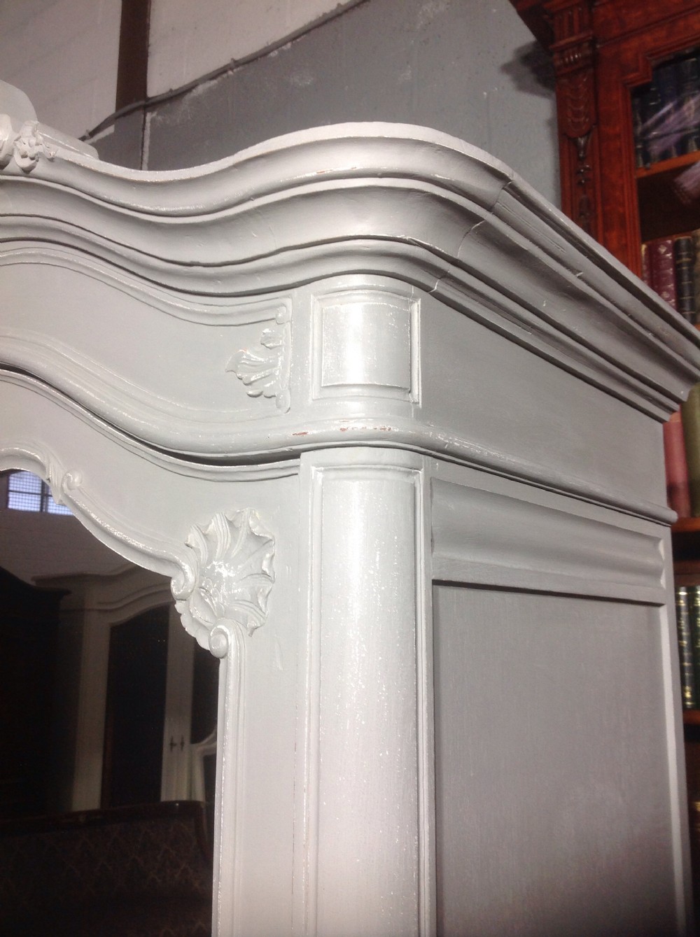 PAINTED FRENCH CARVED ARMOIRE View V