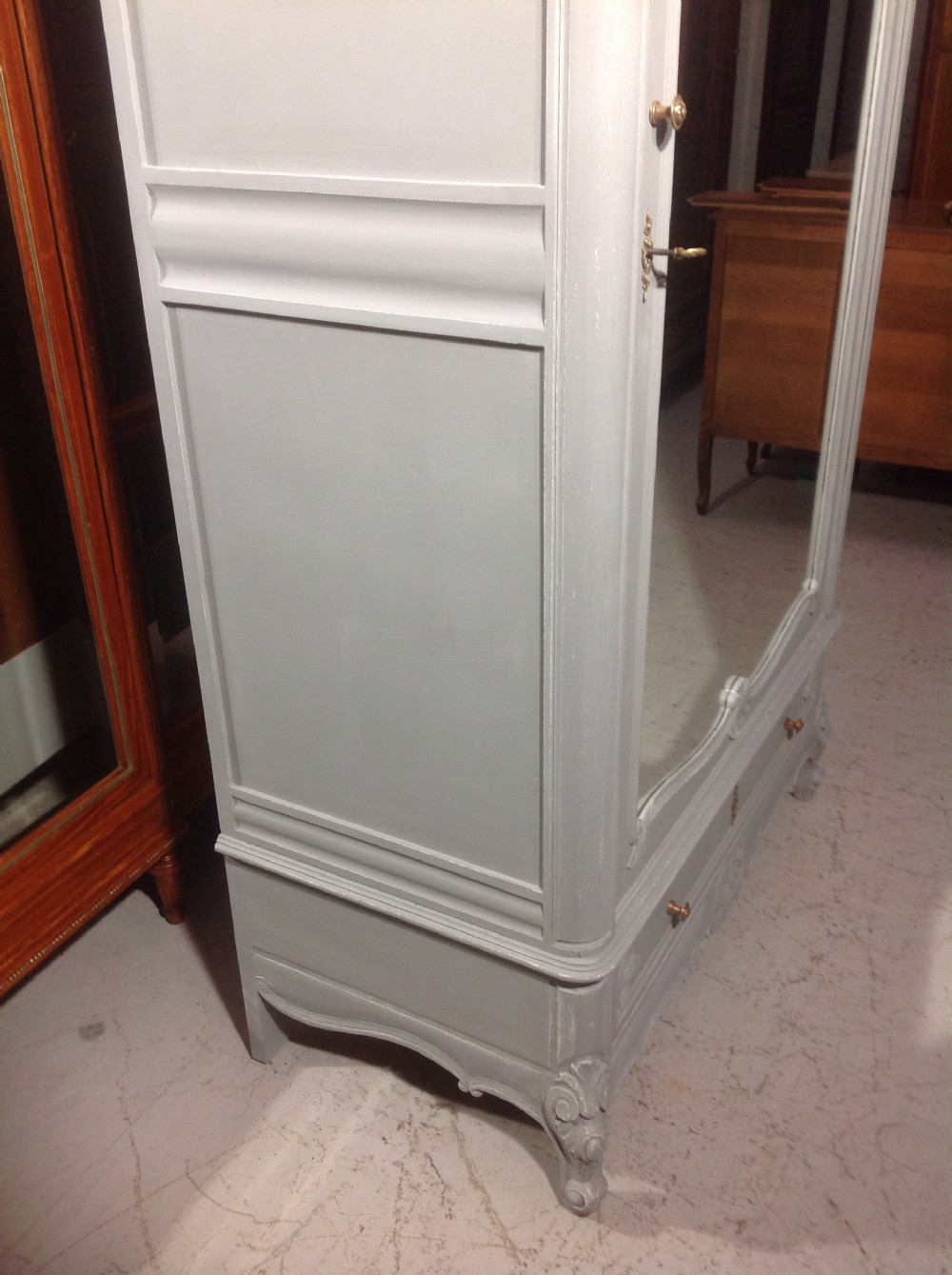 PAINTED FRENCH CARVED ARMOIRE View VII