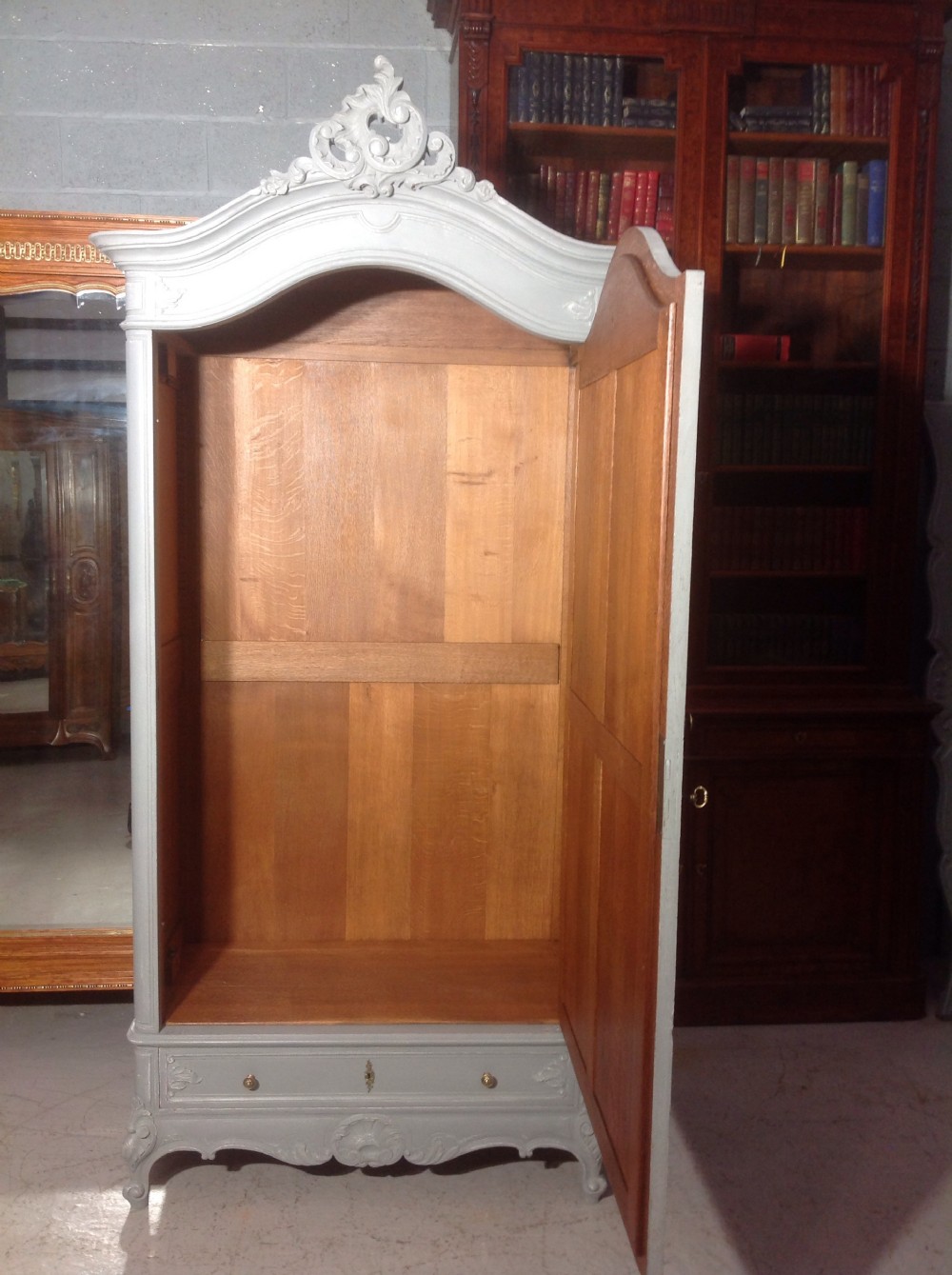 PAINTED FRENCH CARVED ARMOIRE View VIII