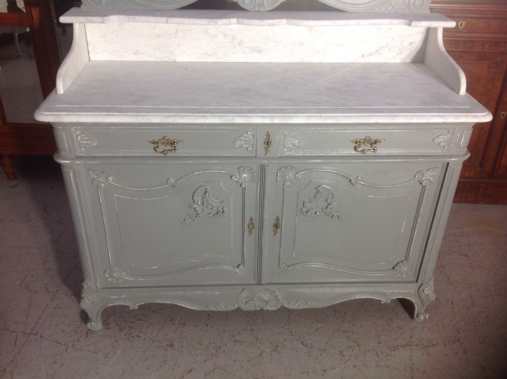 PAINTED FRENCH CARVED WAHSTAND View II