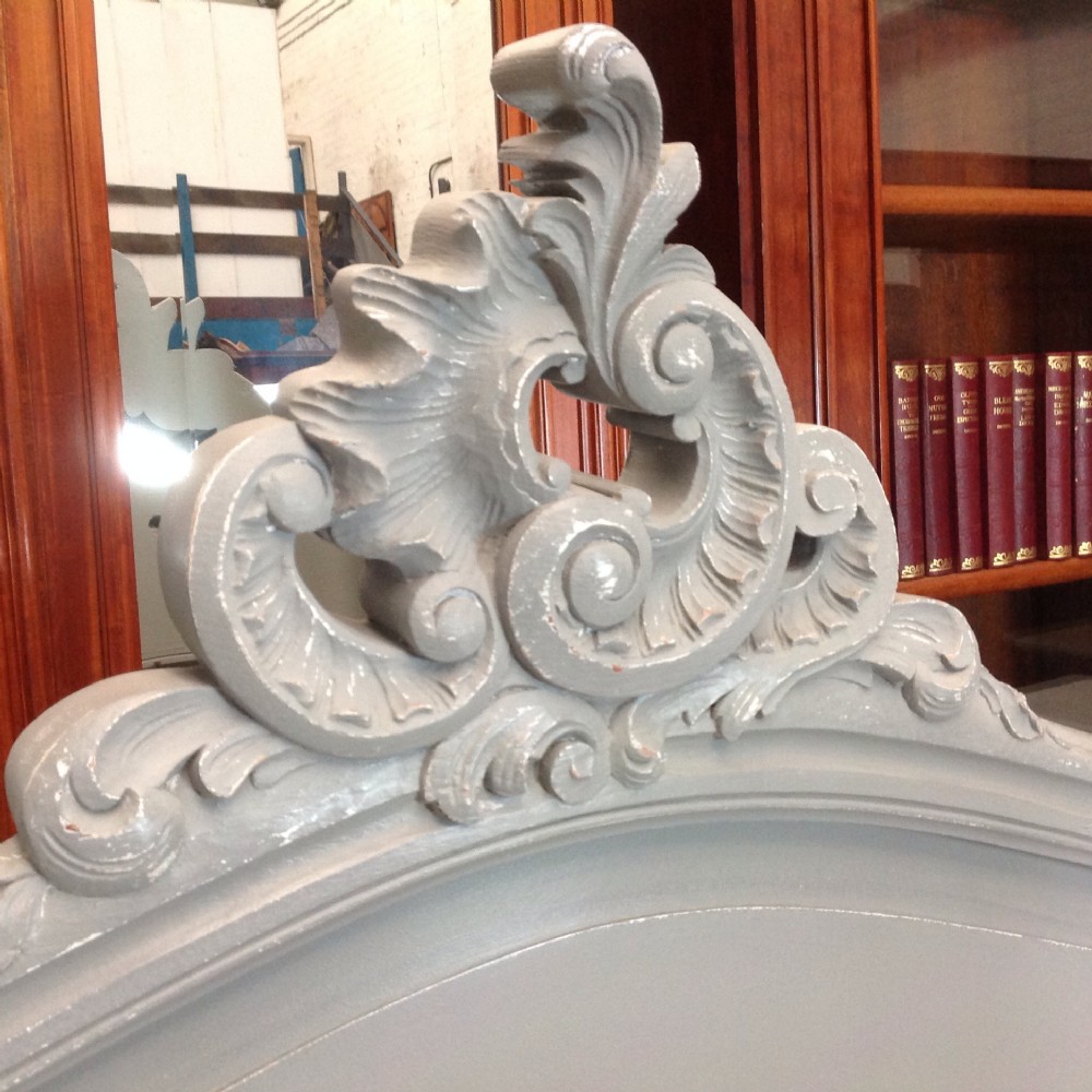 PAINTED FRENCH CARVED KINGSIZE BED View VI