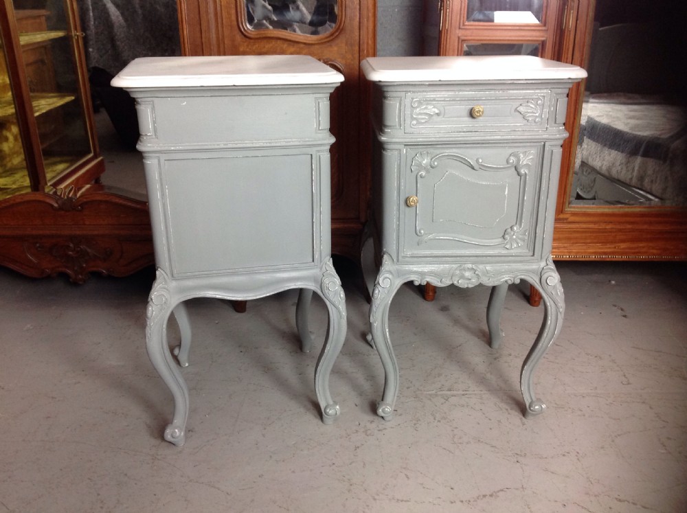 PAIR OF PAINTED FRENCH BEDSIDE CABINETS View III