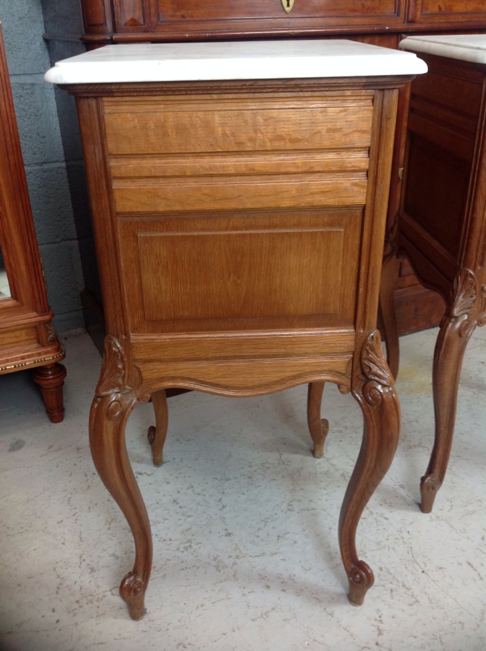 PAIR OF LIGHT OAK FRENCH BEDSIDE CABINETS View VII