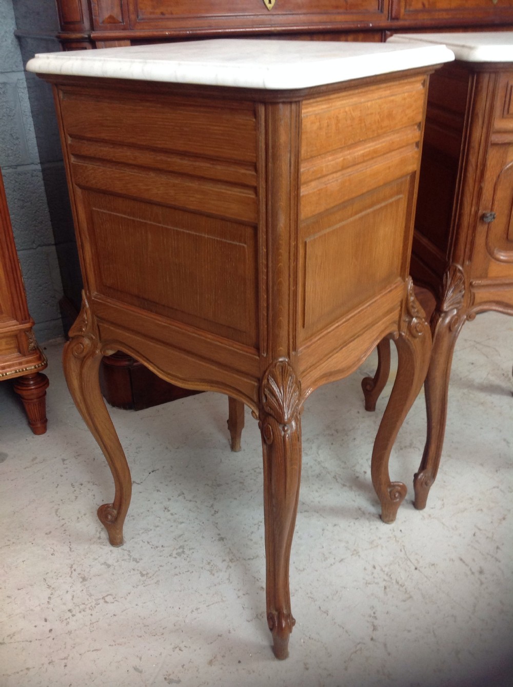 PAIR OF LIGHT OAK FRENCH BEDSIDE CABINETS View VIII