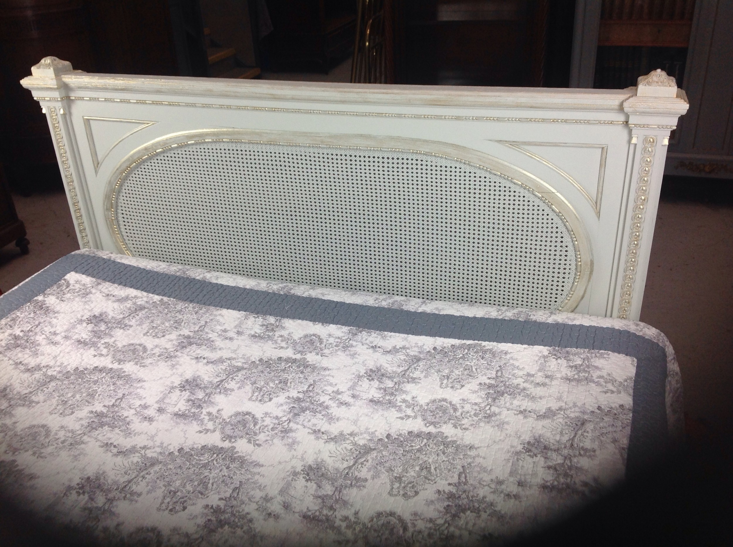 STUNNING FRENCH PAINTED BERGERE KINGSIZE BED View VIII
