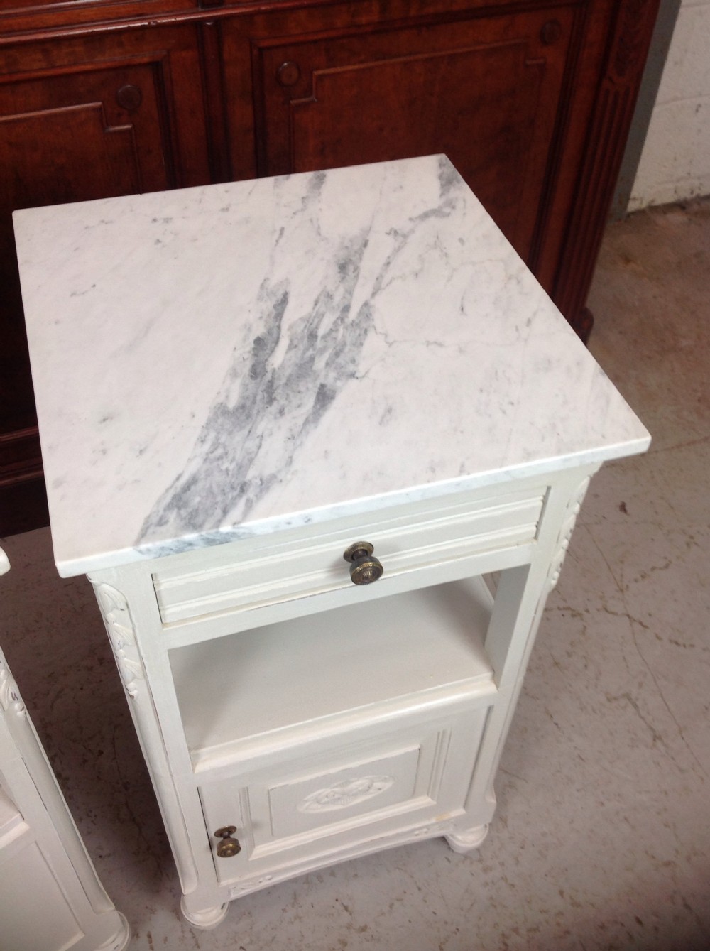 PAIR OF FRENCH PAINTED BEDSIDE CABINETS View VI