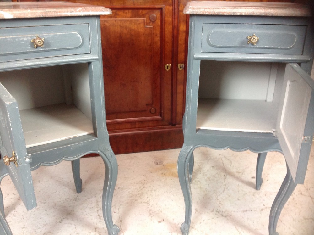 PAIR OF PAITED FRENCH BEDSIDE CABINETS View VII