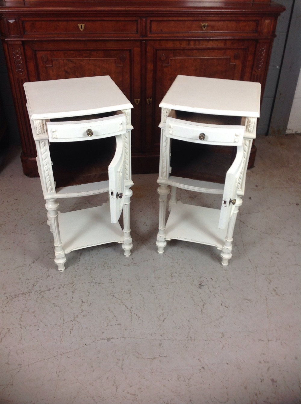 PAINTED PAIR OF FRENCH BEDSIDE CABINETS View IV