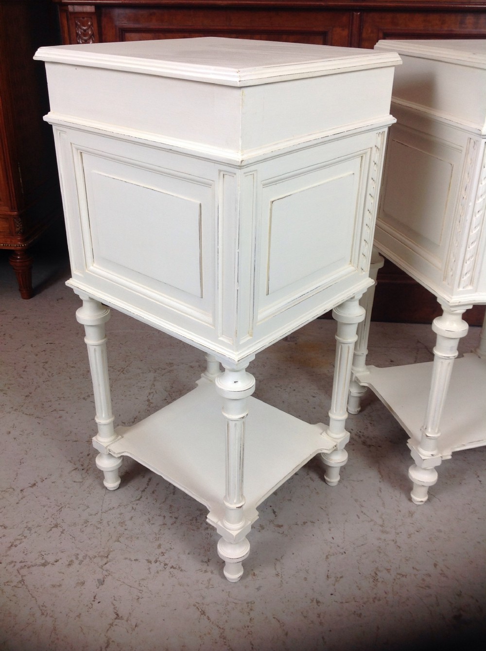 PAINTED PAIR OF FRENCH BEDSIDE CABINETS View V