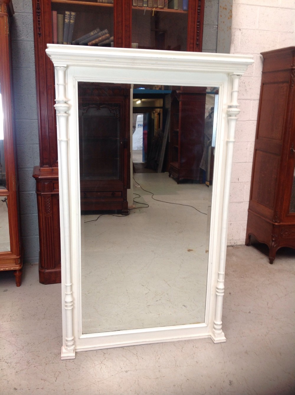 LARGE PAINTED FRENCH WALL MIRROR
