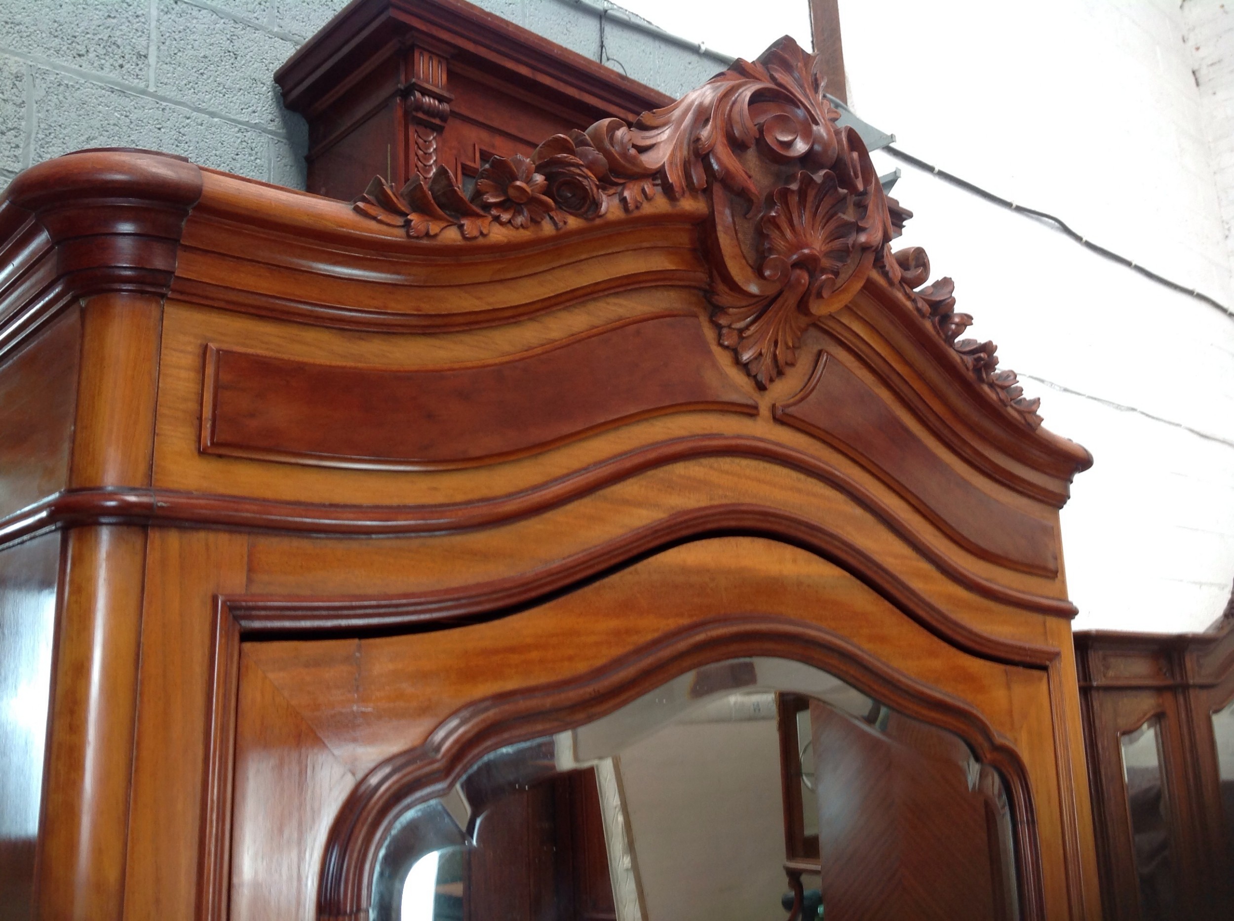 FRENCH MAHOGANY ARMOIRE View II