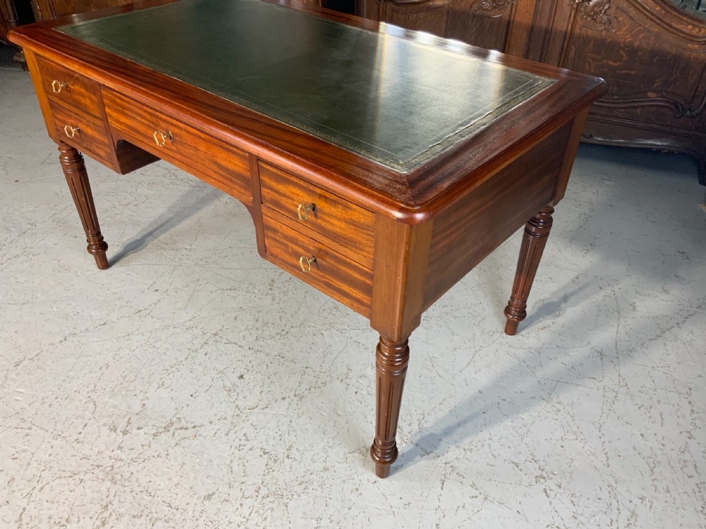 FRENCH MAHOGANY LEATHER TOP DESK View III