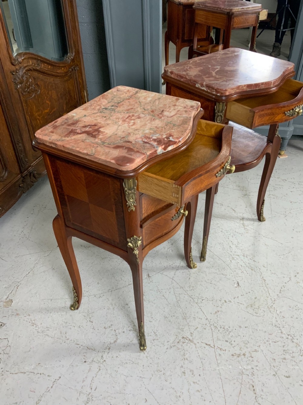 STUNNING PAIR OF FRENCH BEDSIDE CABINETS  View VII