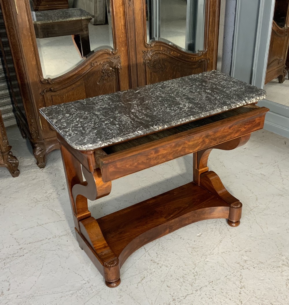 MAHOGANY FRENCH LOUIS PHILIPPE CONSOLE TABLE  View II