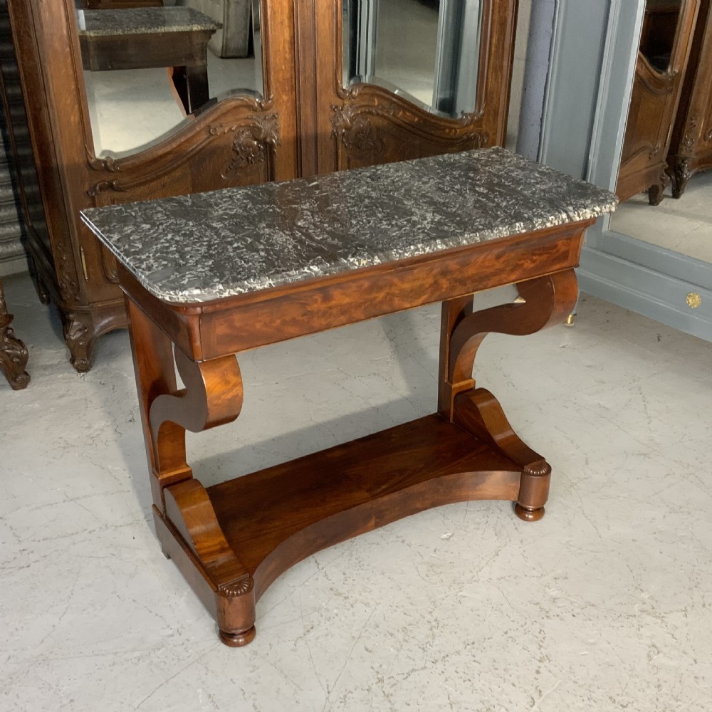 MAHOGANY FRENCH LOUIS PHILIPPE CONSOLE TABLE  View IV