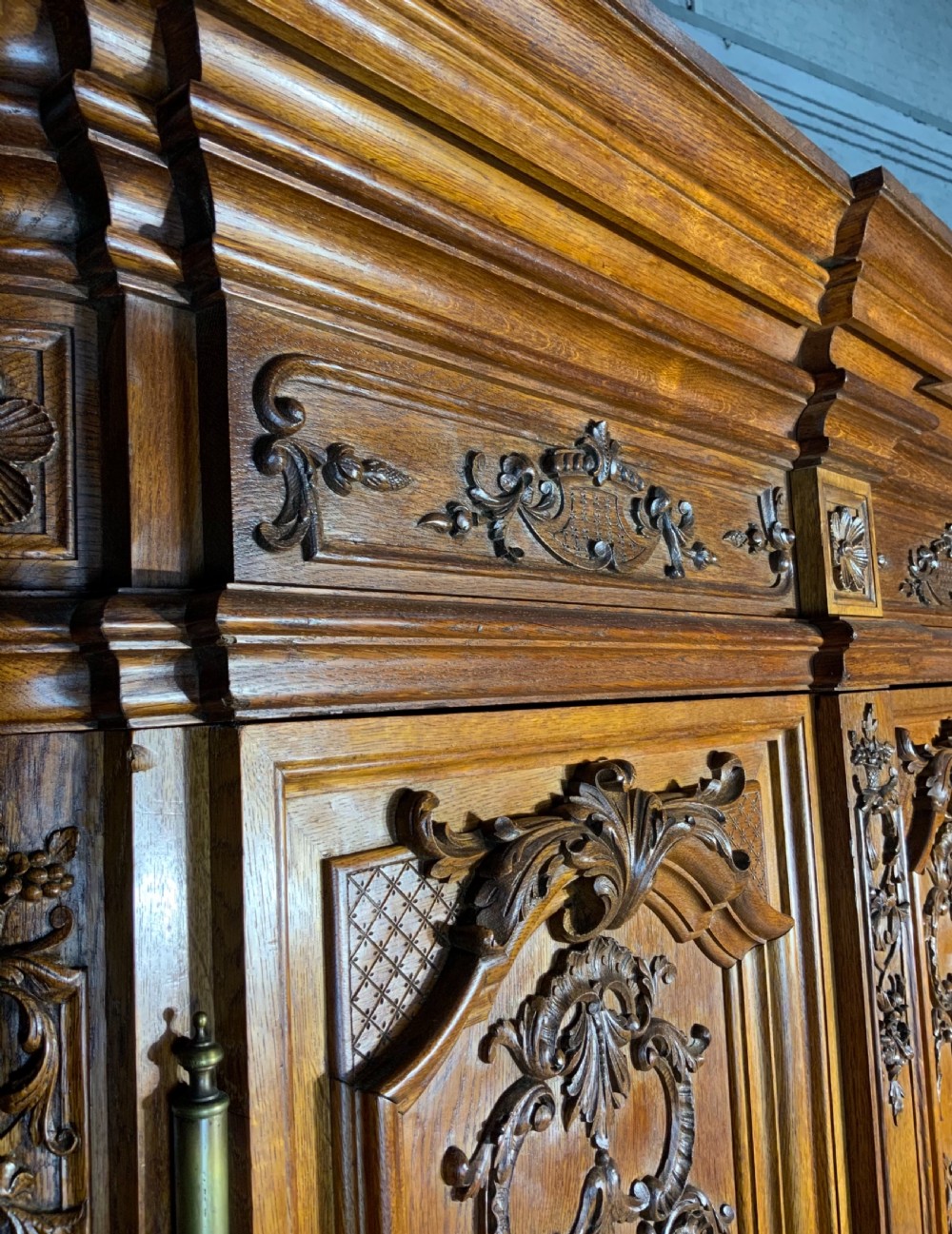 OUTSTANDING CARVED FRENCH ARMOIRE  View V