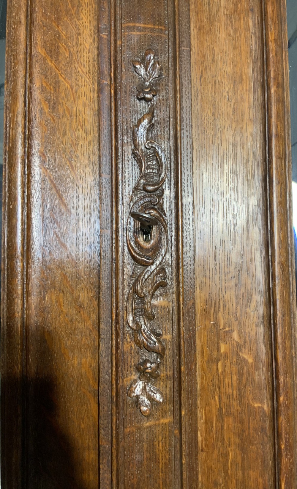 STUNNING PAIR OF FRENCH CARVED OAK ARMOIRES View VI