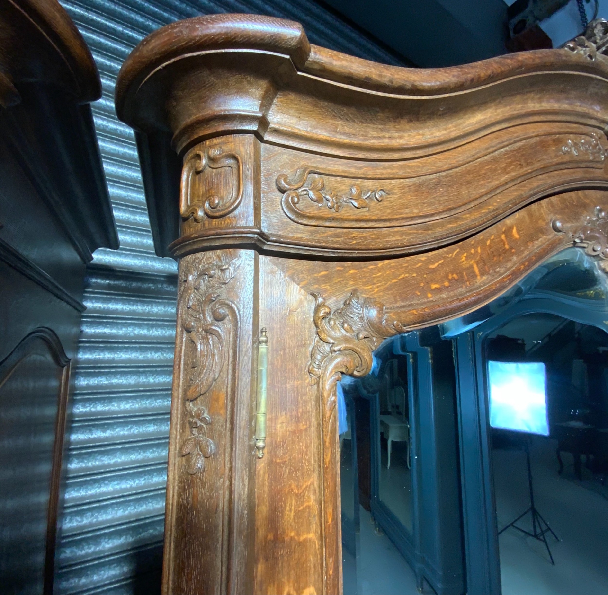 STUNNING PAIR OF FRENCH CARVED OAK ARMOIRES View XII