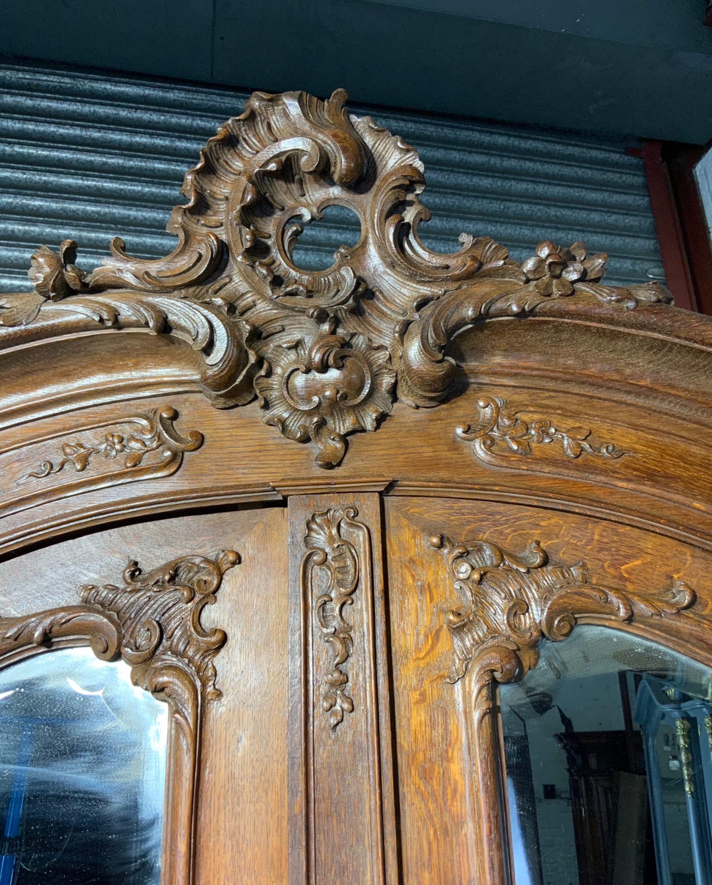 STUNNING PAIR OF FRENCH CARVED OAK ARMOIRES View XIII