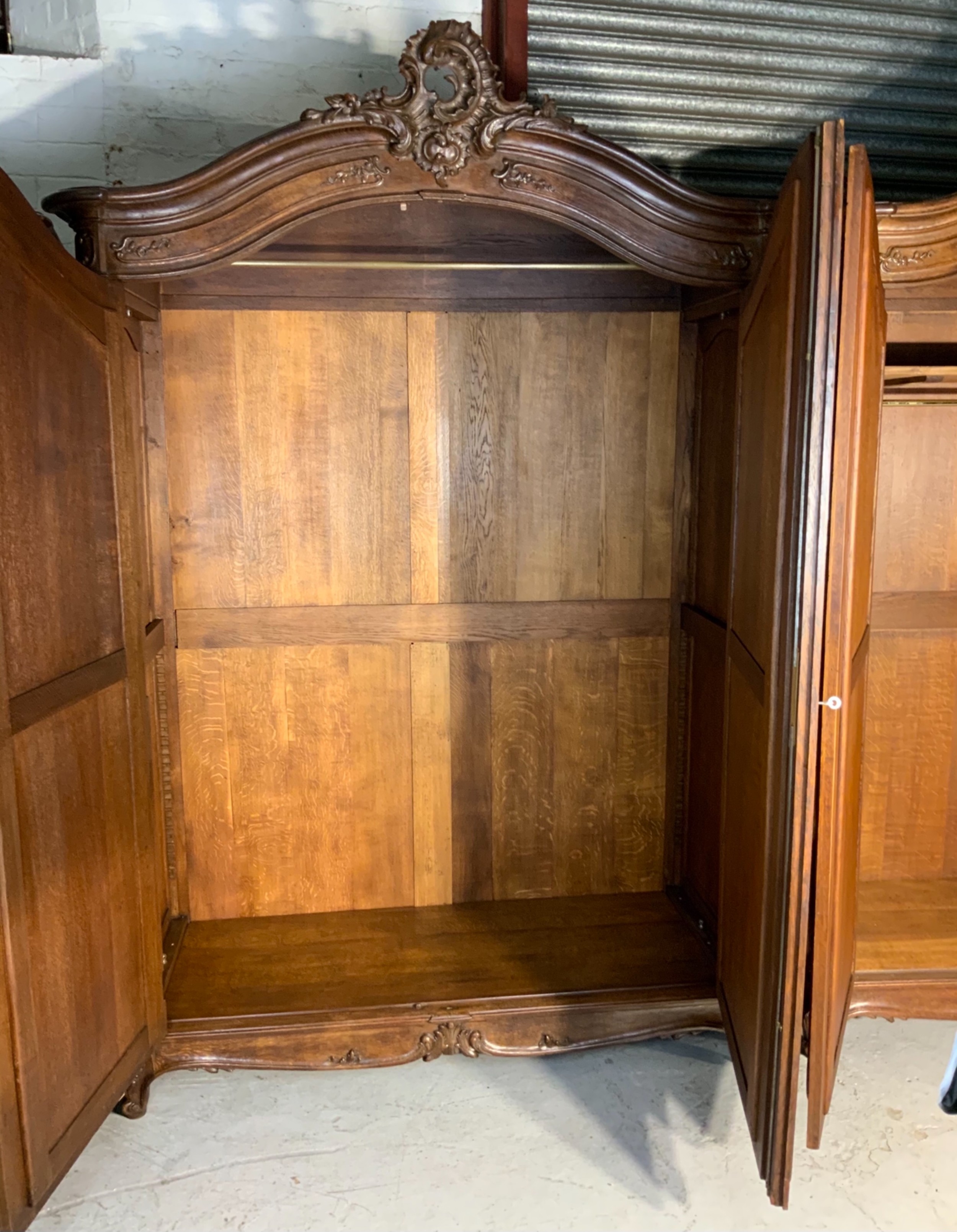 STUNNING PAIR OF FRENCH CARVED OAK ARMOIRES View XIV