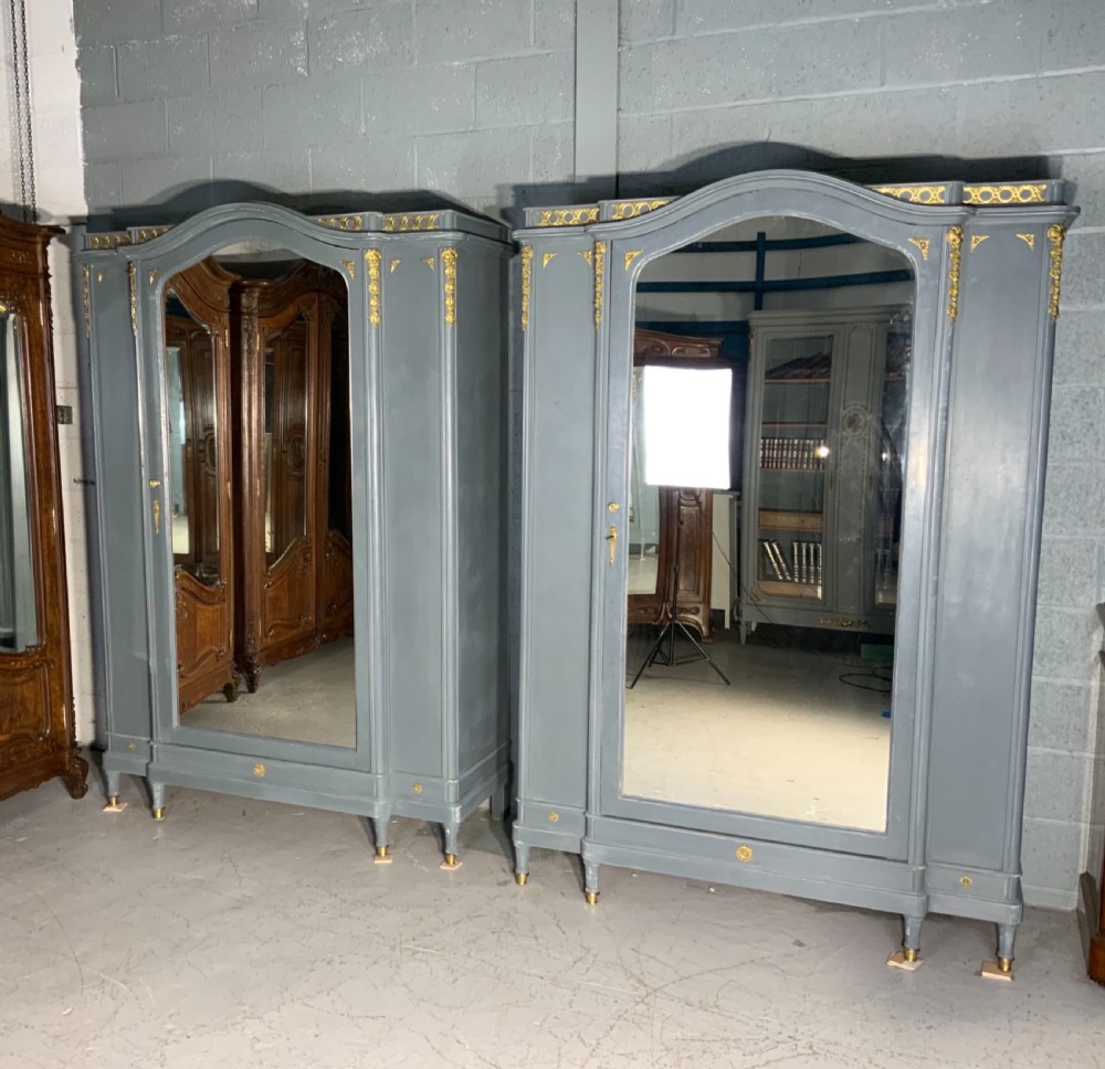 PAIR OF PAINTED FRENCH ARMOIRES