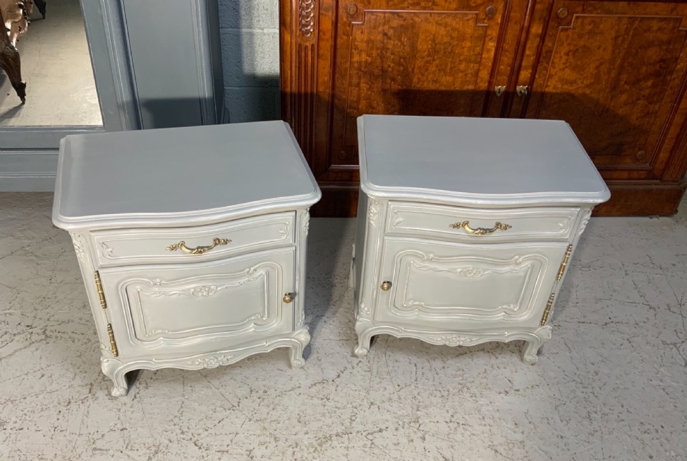 PAIR OF PAINTED FRENCH BEDSIDE CABINETS  View VI