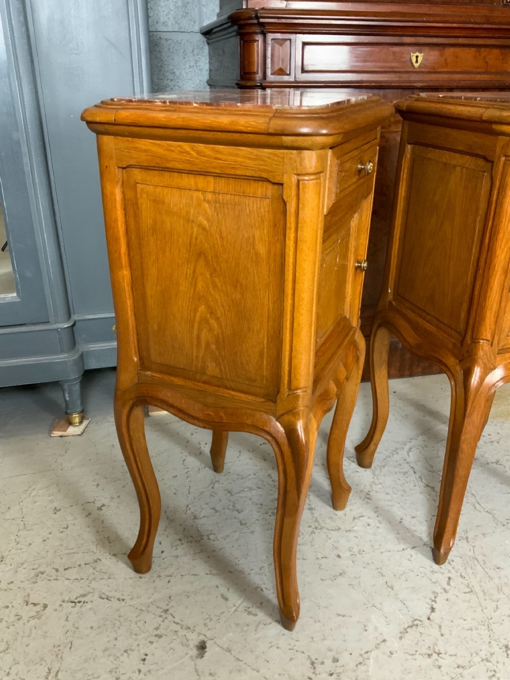 PAIR OF FRENCH OAK BEDSIDE CABINETS  View VI