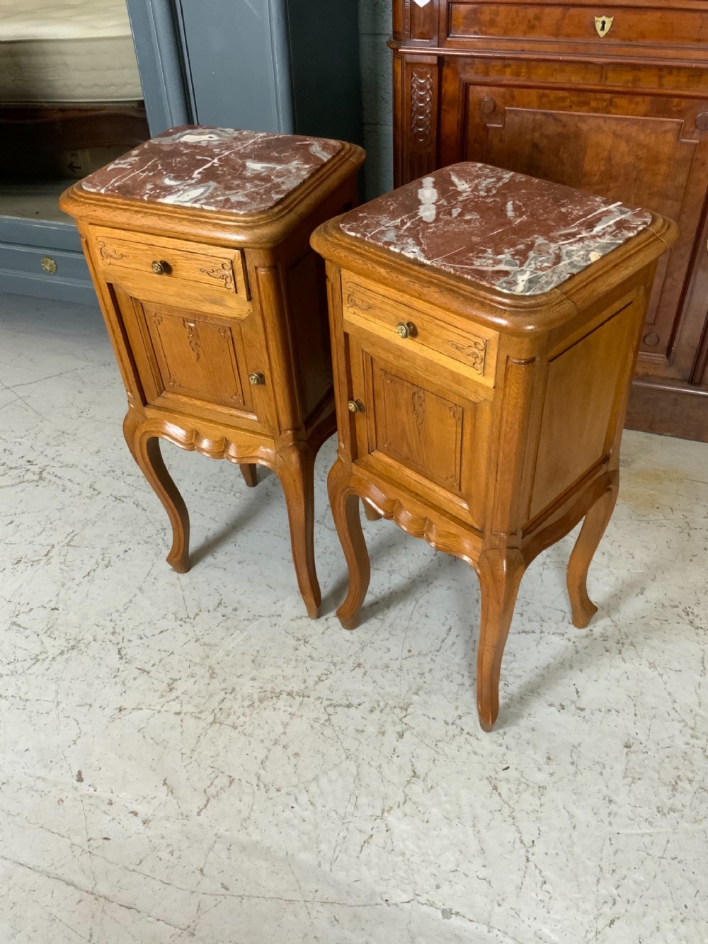 PAIR OF FRENCH OAK BEDSIDE CABINETS  View VII