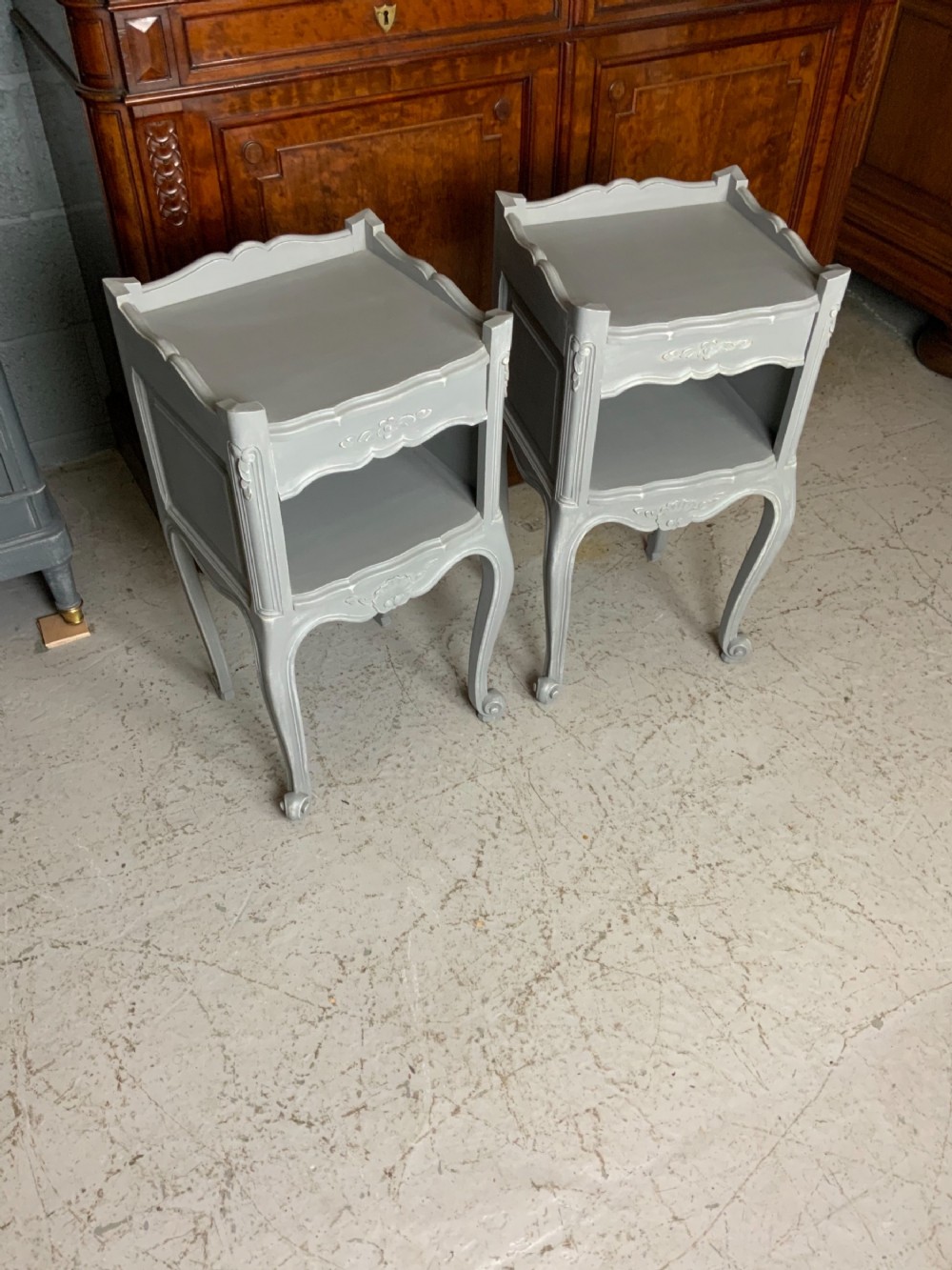 PAINTED PAIR OF FRENCH BEDSIDE CABINETS  View VI