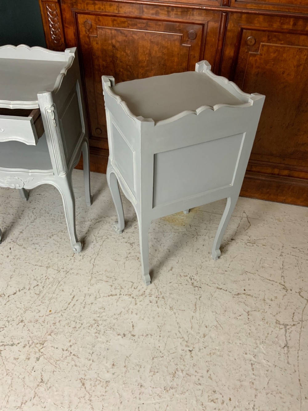 PAINTED PAIR OF FRENCH BEDSIDE CABINETS  View VII