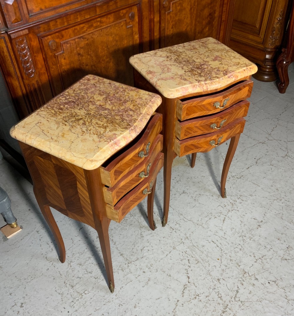 PAIR OF FRENCH BEDSIDE CABINETS  View X