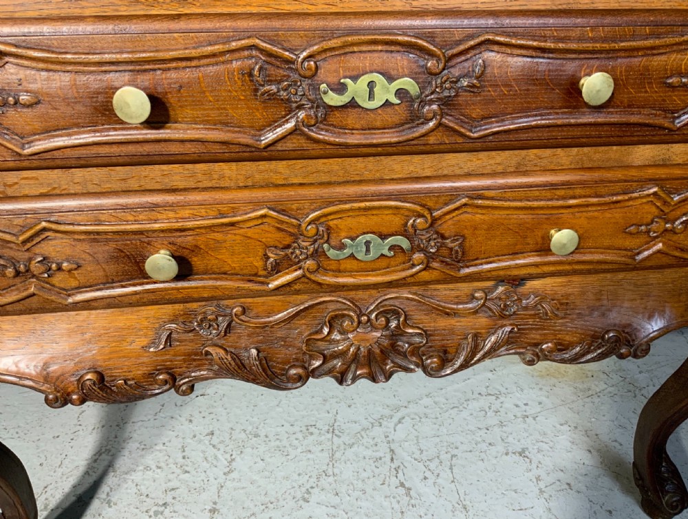 CARVED OAK FRENCH COMMODE CHEST OF DRAWERS  View III