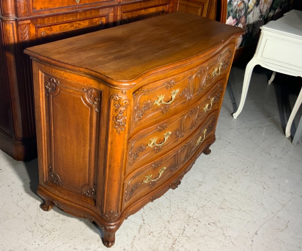 CARVED OAK FRENCH COMMODE CHEST OF DRAWERS  View IV