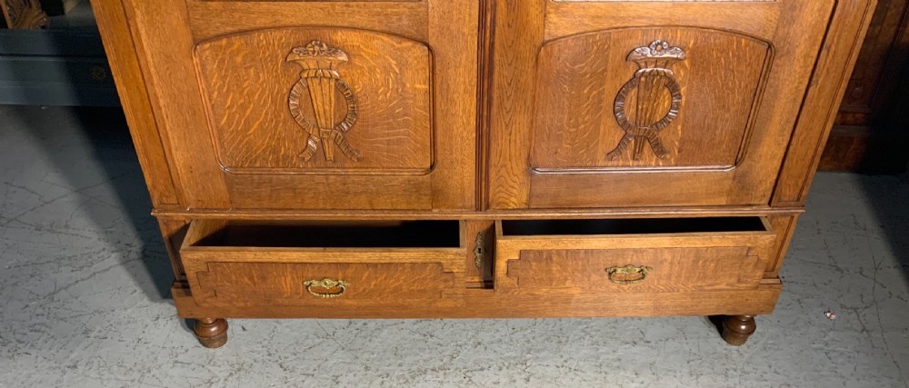 CARVED OAK FRENCH ARMOIRE  View III