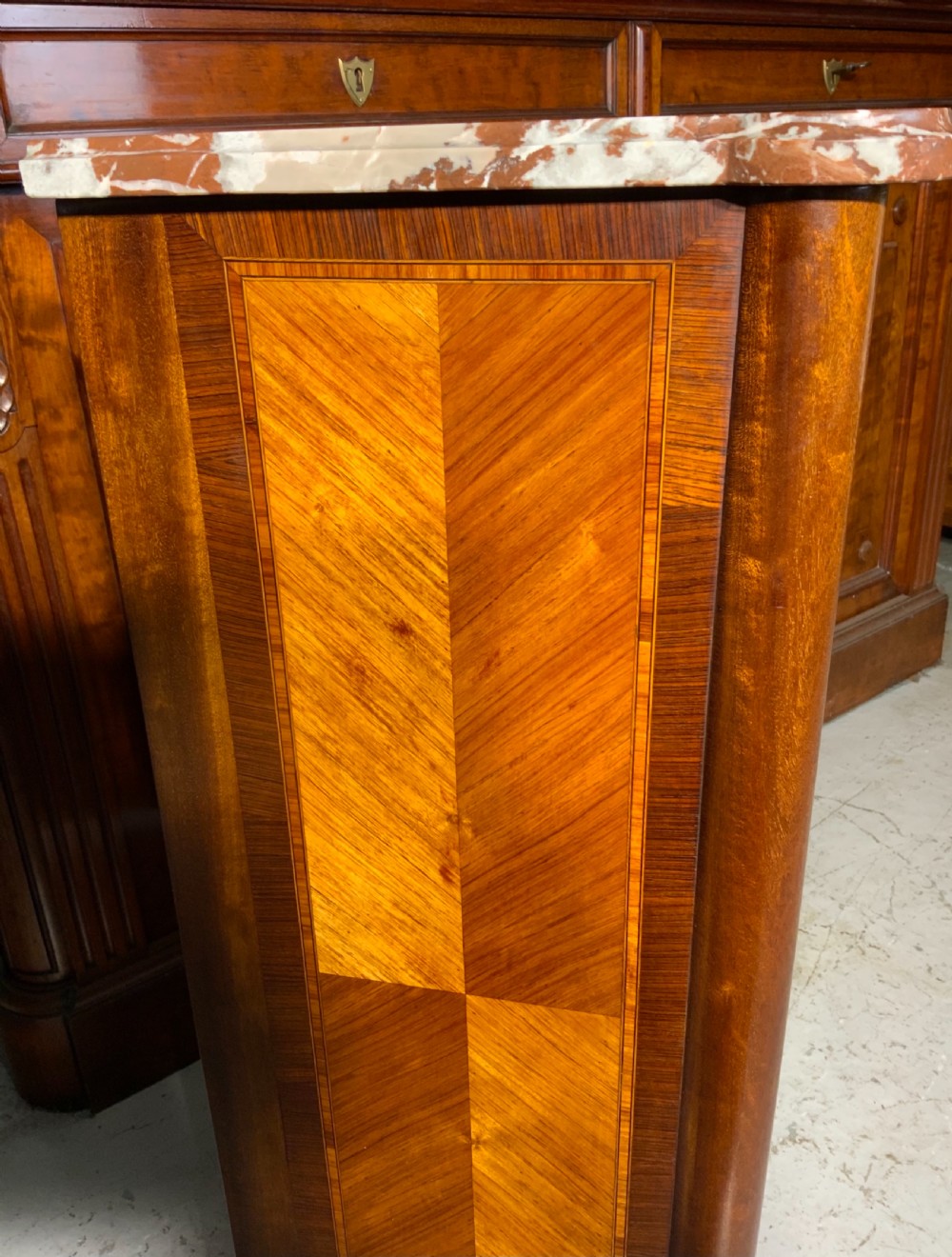 INLAND FRENCH MARBLE TOPPED CHEST OF DRAWERS  View VII