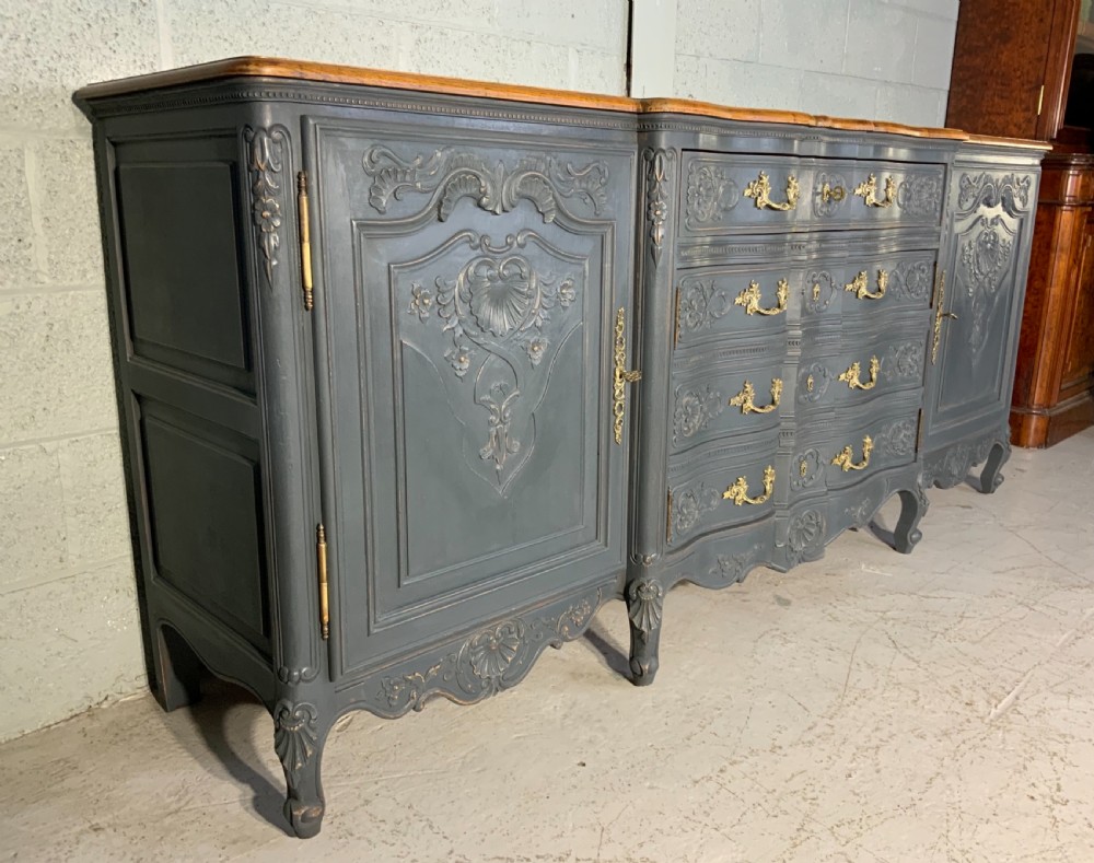 PAINTED FRENCH CARVED OAK SIDEBOARD  View V